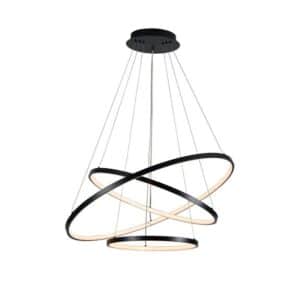 Black circular pendant lighting with 3 attachments